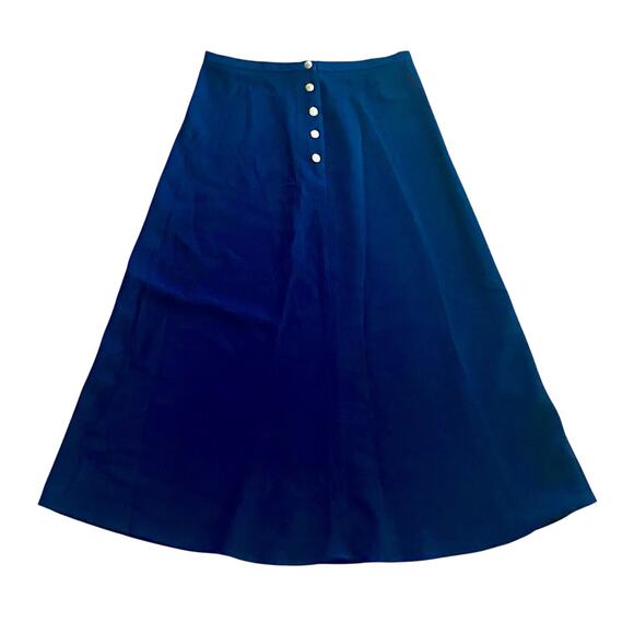 Lauren by Ralph Lauren Dresses & Skirts - Vintage Lauren Ralph Lauren Navy Blue Worsted Wool Midi Skirt Womens 12 Petite